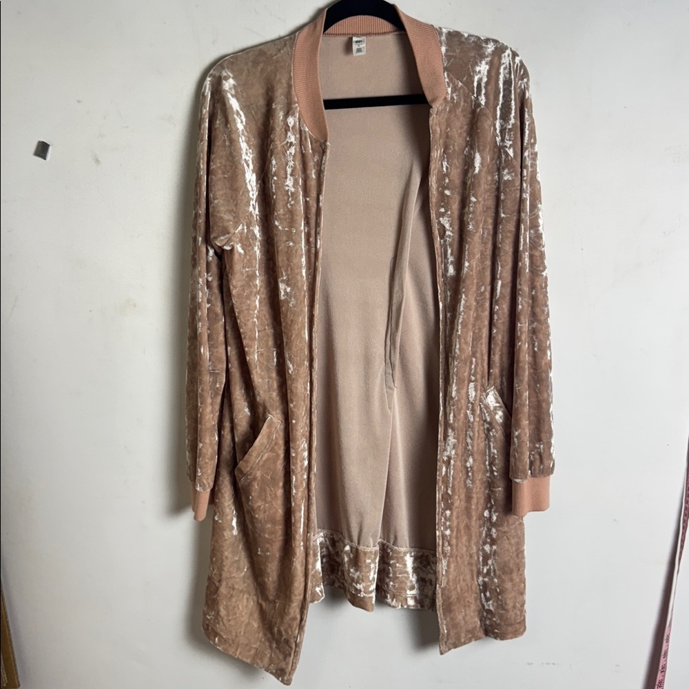 BP.‎ pink velvet duster cardigan